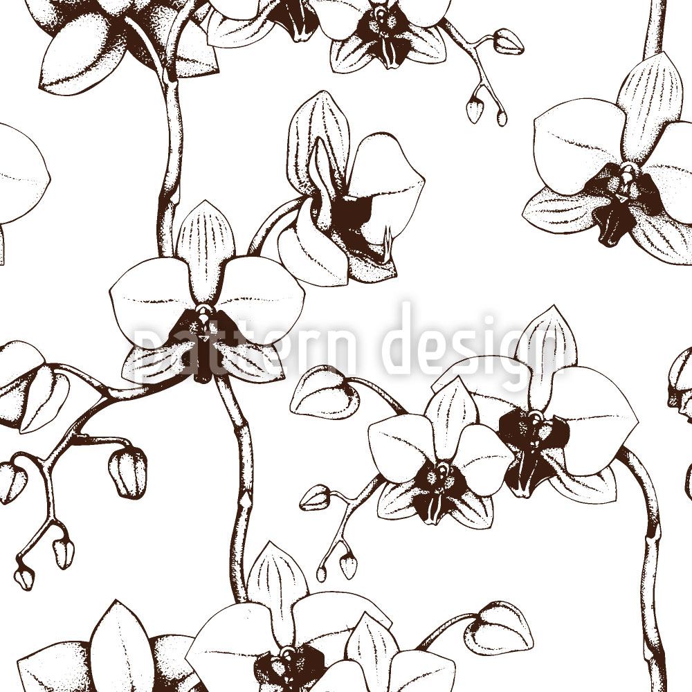 Wall Mural Pattern Wallpaper Orchid Bloom