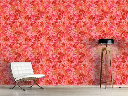 Wall Mural Pattern Wallpaper Covered With Roses