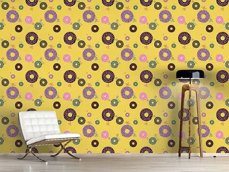 Wall Mural Pattern Wallpaper Donuts