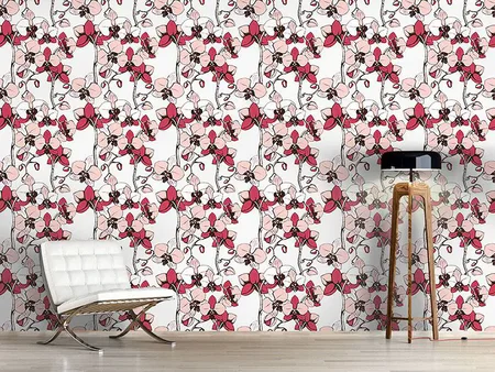 Wall Mural Pattern Wallpaper Exotic Orchid