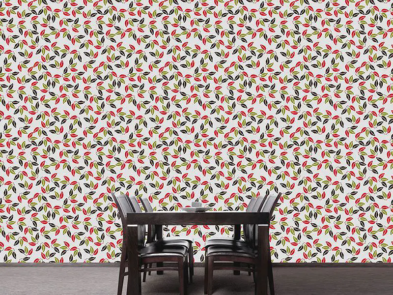 Wall Mural Pattern Wallpaper The Leaf Trio