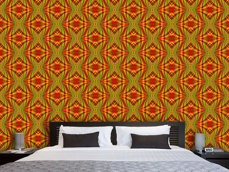 Wall Mural Pattern Wallpaper Chequered Swirls