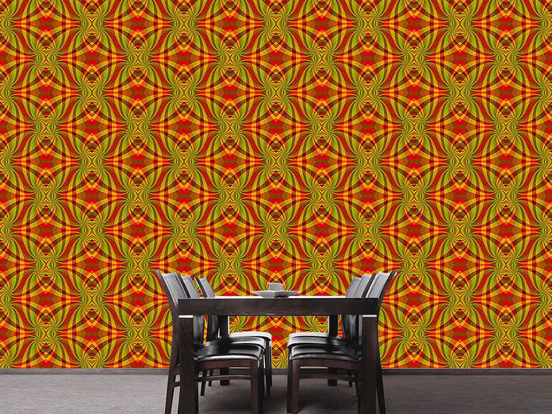 Wall Mural Pattern Wallpaper Chequered Swirls