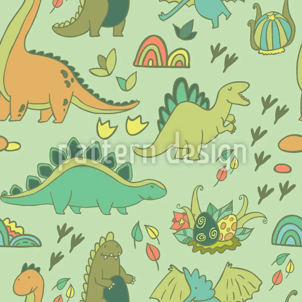 Wall Mural Pattern Wallpaper Dino World