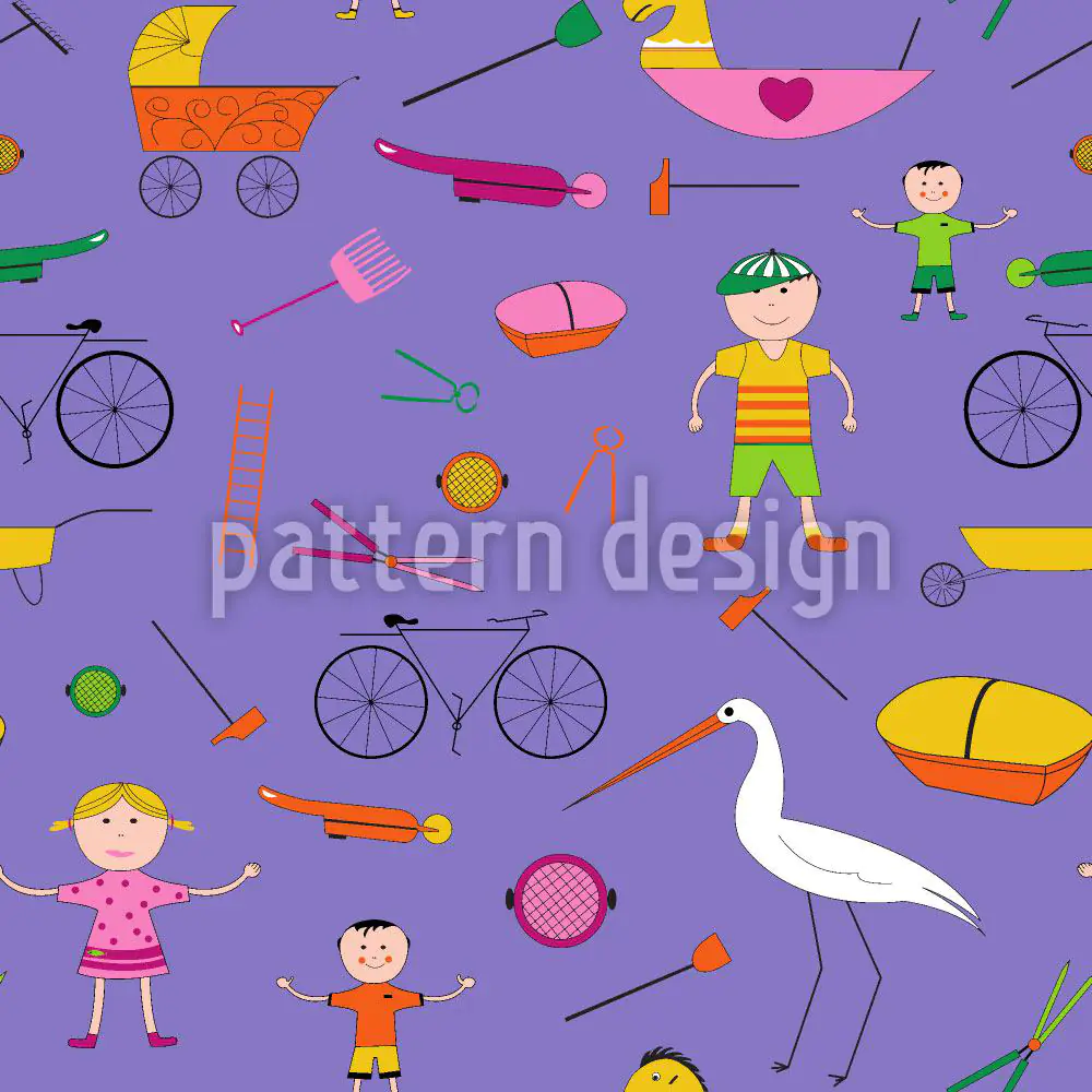 Papier peint design Hustle and Bustle of Children