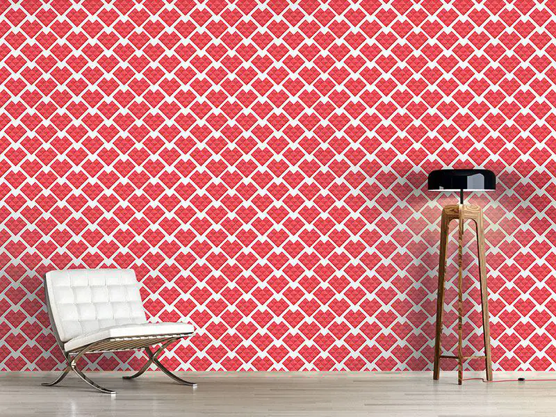Wall Mural Pattern Wallpaper Hearts Of Triangles