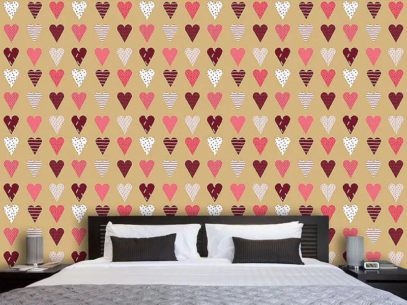 Wall Mural Pattern Wallpaper Valentines Hearts