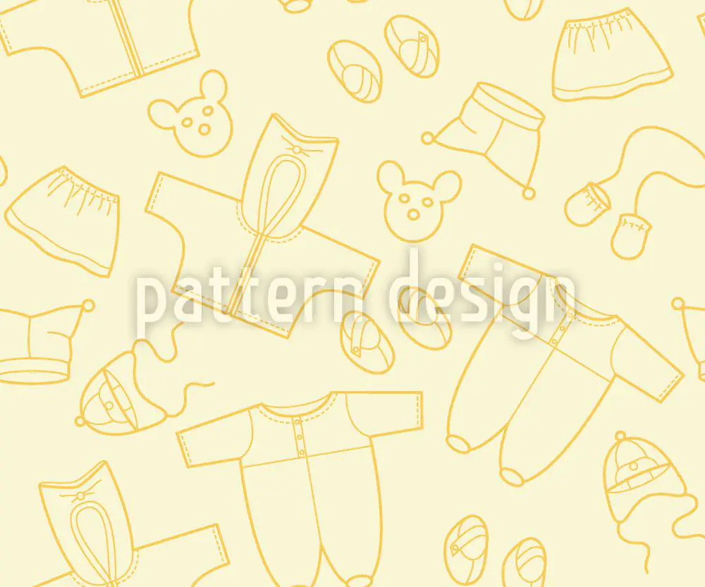 Wall Mural Pattern Wallpaper Babies Outfit Yellow