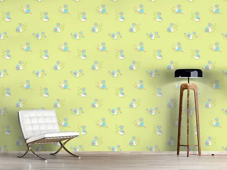 Wall Mural Pattern Wallpaper Busy Easter Bunny