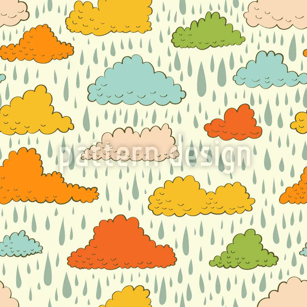 Designmuster Tapete Wolken und Regen