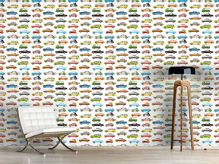 Wall Mural Pattern Wallpaper Retro Cars