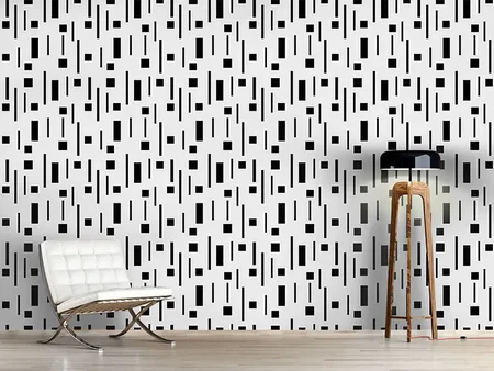 Wall Mural Pattern Wallpaper Retro In Black And Grey