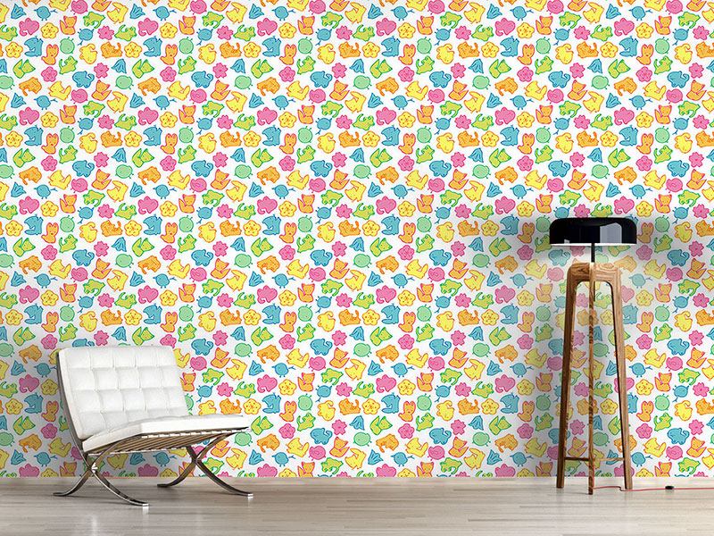 Wall Mural Pattern Wallpaper Jelly Animals