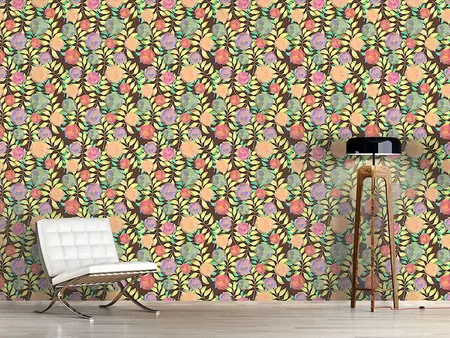 Wall Mural Pattern Wallpaper Soft Flowers On Branches