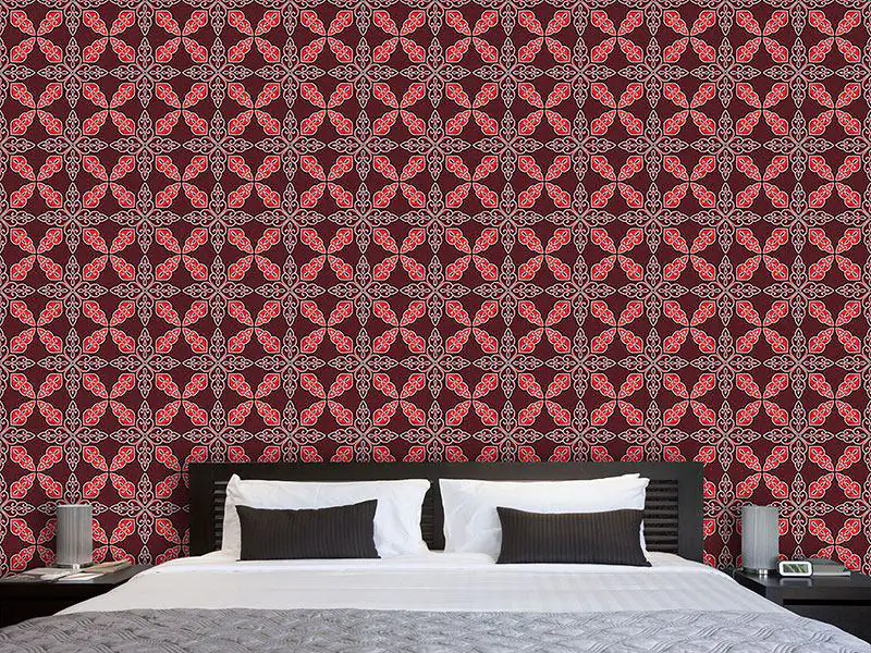 Wall Mural Pattern Wallpaper Moroccan Red