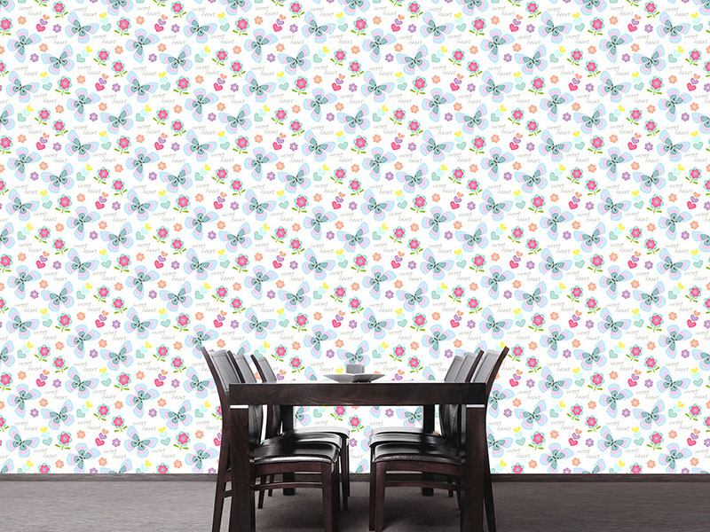 Wall Mural Pattern Wallpaper Spring Love
