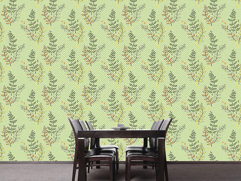 Wall Mural Pattern Wallpaper Green Branches