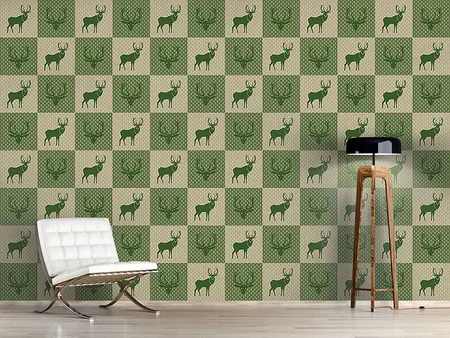 Wall Mural Pattern Wallpaper The Forest King Green