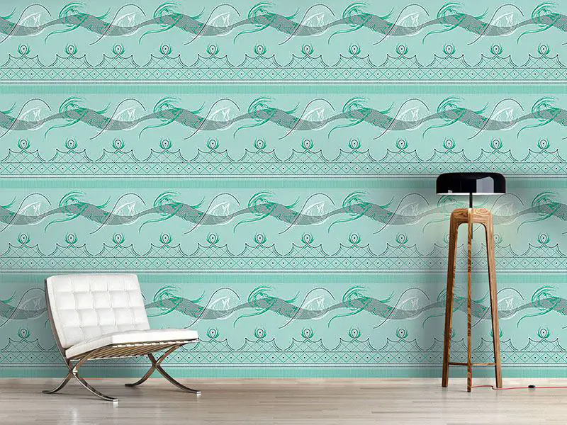 Wall Mural Pattern Wallpaper Moulin Vert