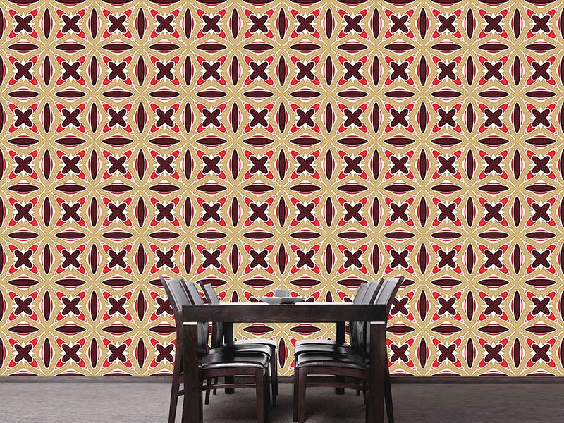 Wall Mural Pattern Wallpaper Retro Cross Connection