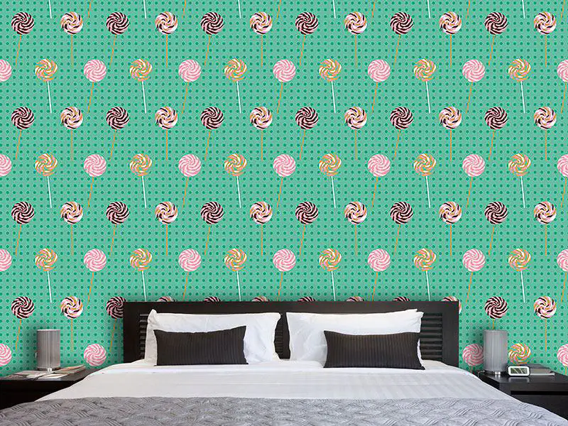 Wall Mural Pattern Wallpaper Lollipop Polkadot