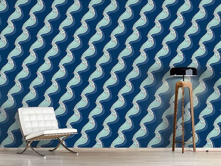 Wall Mural Pattern Wallpaper Maritime Waves