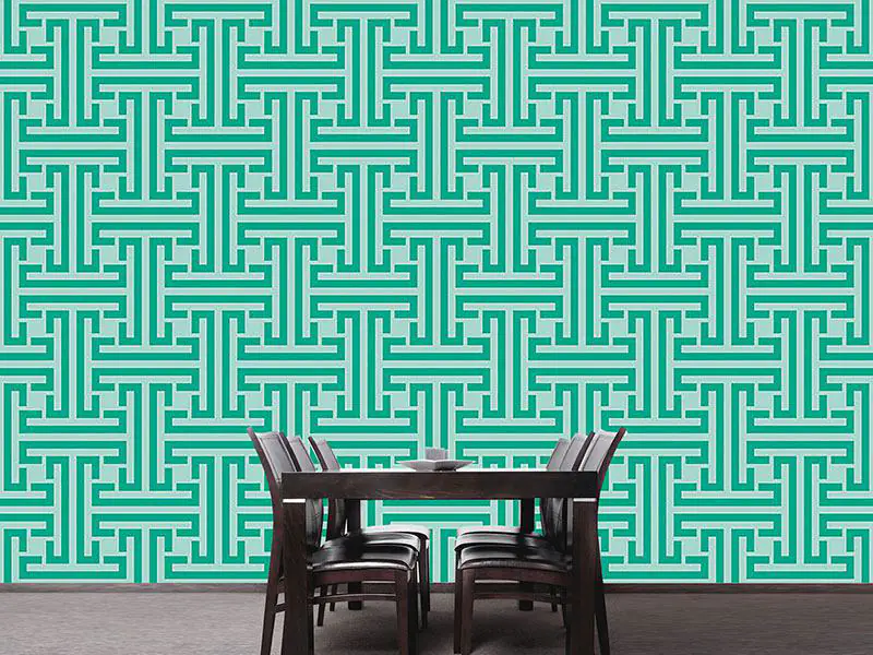 Wall Mural Pattern Wallpaper Emerald Labyrinth
