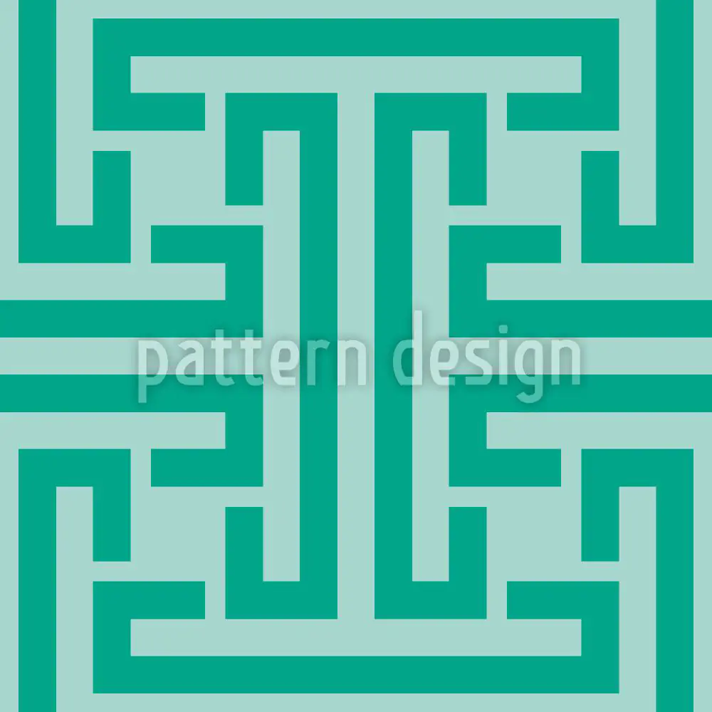 Designmuster Tapete Smaragd Labyrinth