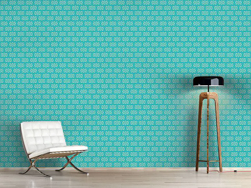 Wall Mural Pattern Wallpaper Turquoise Royal