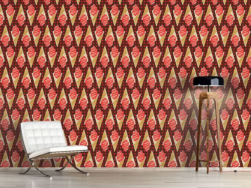 Wall Mural Pattern Wallpaper Crazy About Strawberry Icecream
