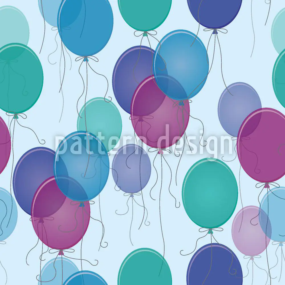 Wall Mural Pattern Wallpaper Blue Balloons