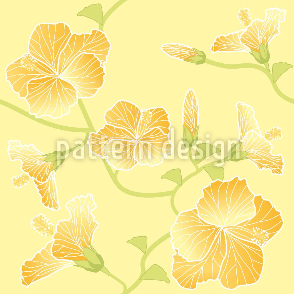 Wall Mural Pattern Wallpaper Sunny Hibiscus