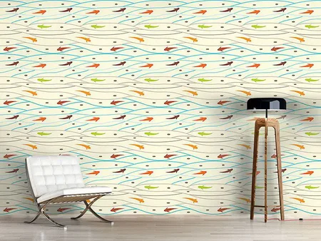 Wall Mural Pattern Wallpaper Japanese Fish