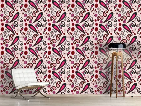 Wall Mural Pattern Wallpaper Beebob Paisley Pink