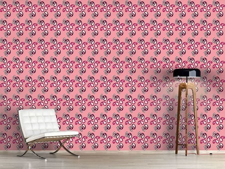Wall Mural Pattern Wallpaper Fancy Paisley Pink