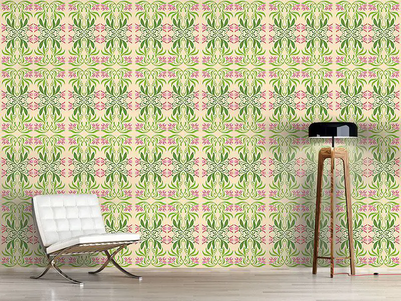 Wall Mural Pattern Wallpaper Mystic Flora Green