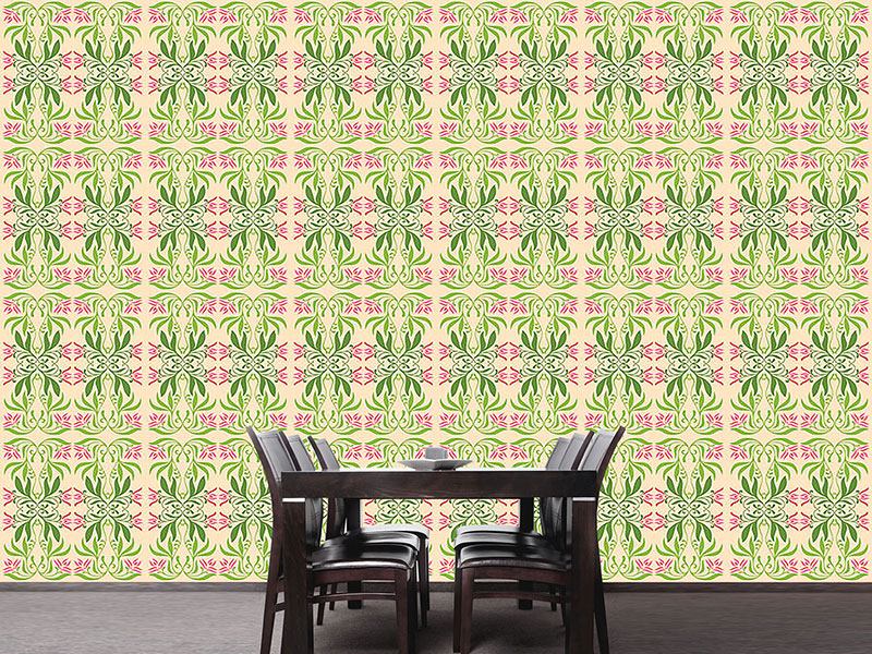 Wall Mural Pattern Wallpaper Mystic Flora Green