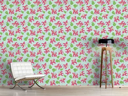 Wall Mural Pattern Wallpaper Pink Lily