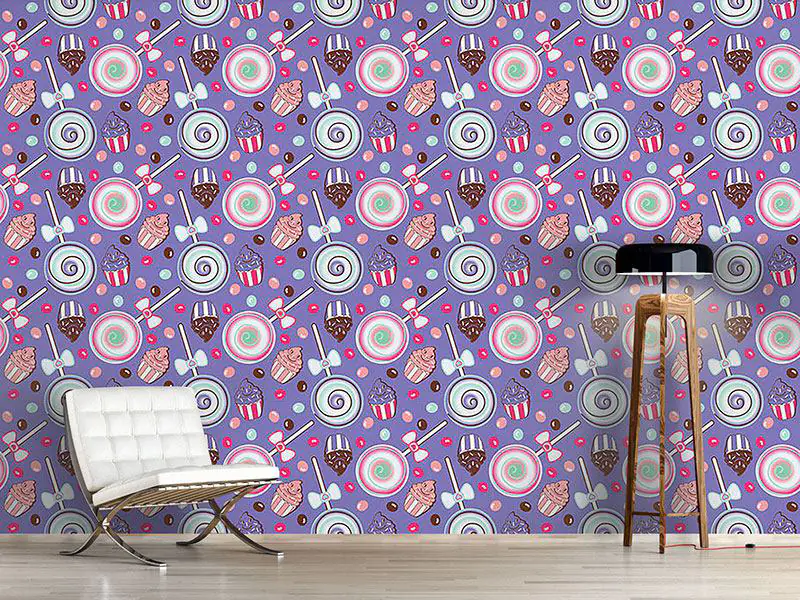 Wall Mural Pattern Wallpaper Cookidoo Purple