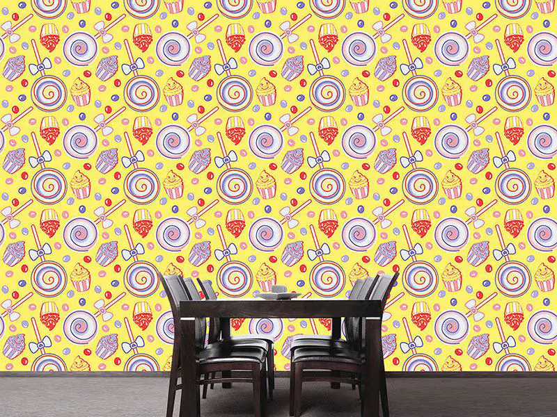 Wall Mural Pattern Wallpaper Cookidoo Yellow