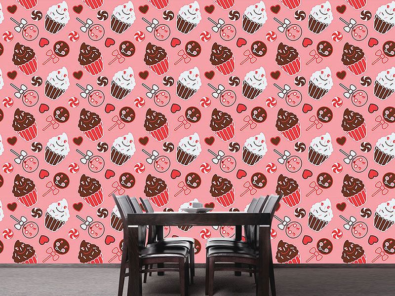 Wall Mural Pattern Wallpaper Sweet Nothing In Rose