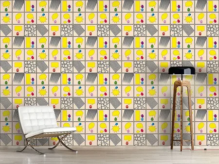 Wall Mural Pattern Wallpaper Talking Eggs