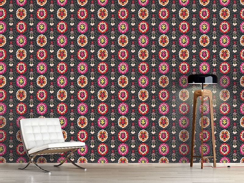 Wall Mural Pattern Wallpaper Floralie Inkblue