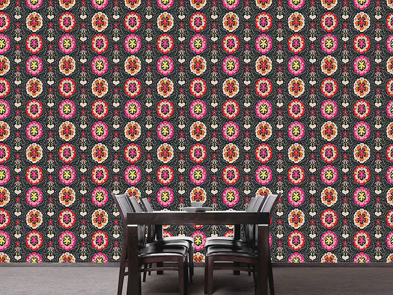 Wall Mural Pattern Wallpaper Floralie Inkblue