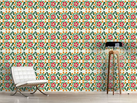 Wall Mural Pattern Wallpaper Polka Floral