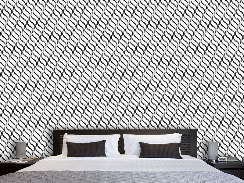 Wall Mural Pattern Wallpaper Wavy Dots On White