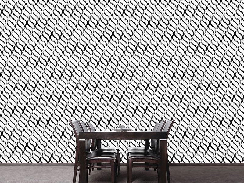 Wall Mural Pattern Wallpaper Wavy Dots On White