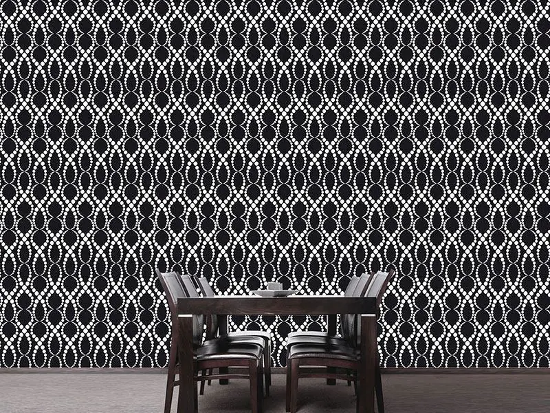 Wall Mural Pattern Wallpaper Black And White Pearls