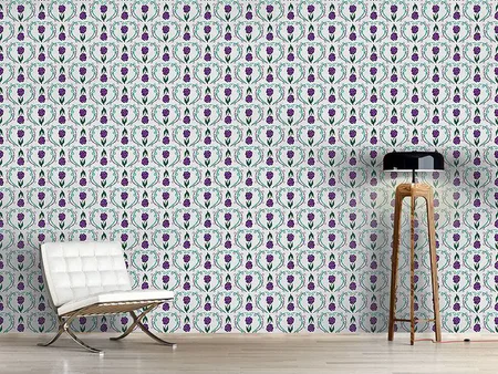 Wall Mural Pattern Wallpaper Flowers With Tendrils