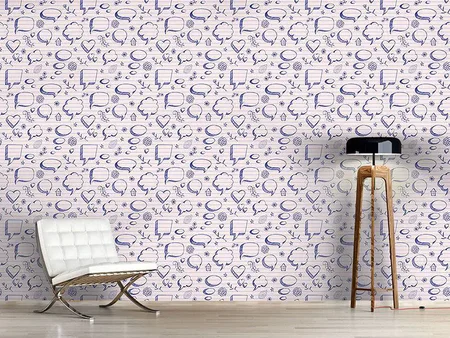 Wall Mural Pattern Wallpaper Speach Bubbles On Paper